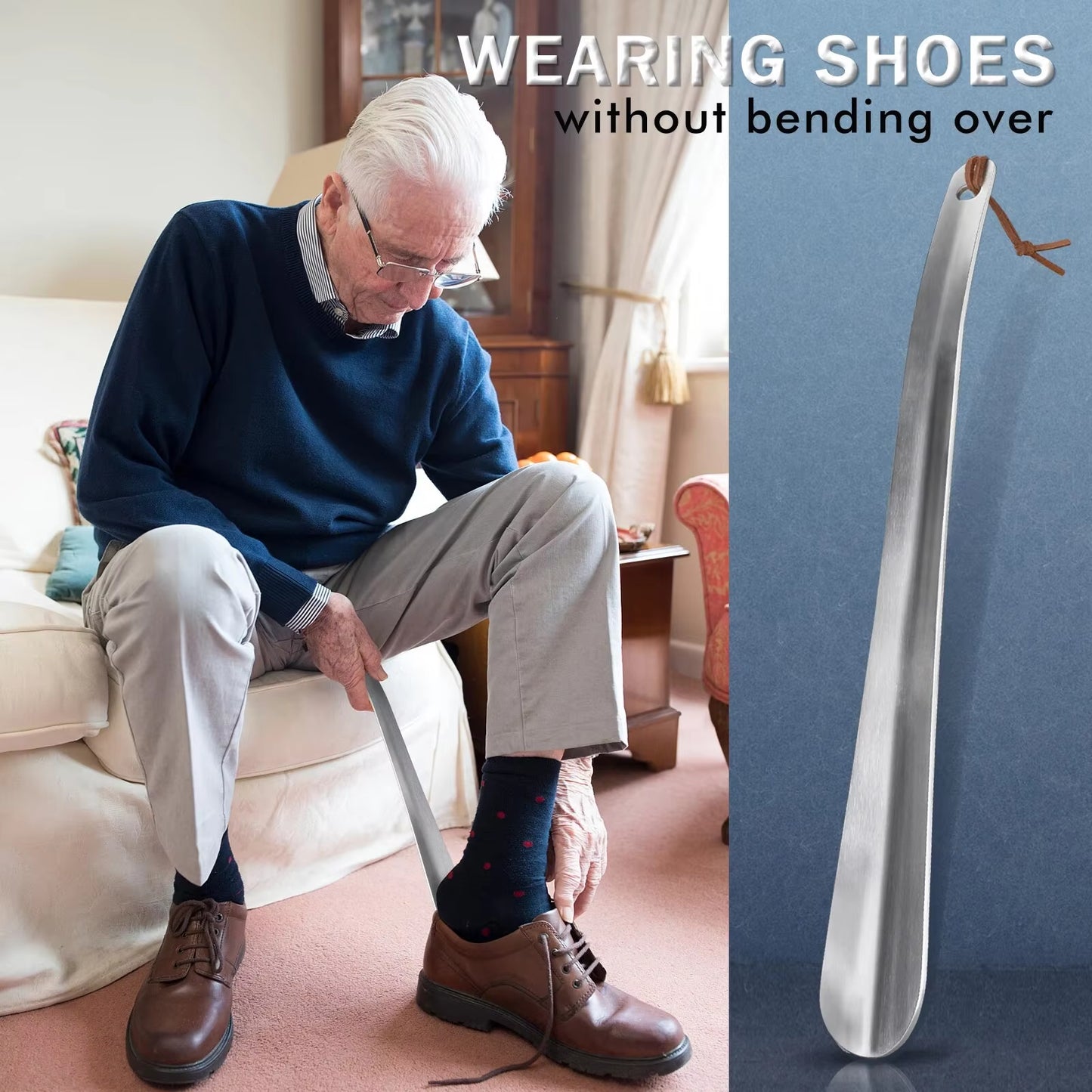 11.8 Inch Metal Long Handle Shoe Horns Professionalstainless Steel Shoehorn Shoe Lifter for Seniors Shoe Horn Spoon Use Tool