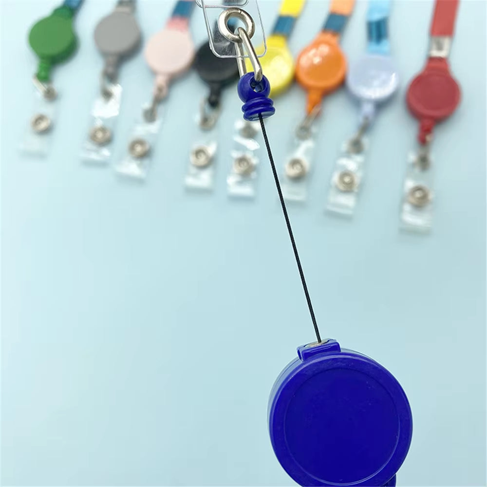 Long Retractable Badge Reel Lanyard Name Tag Card Badge Holder Universal Office Work Card Id Hanging Rope Necklace Strap Supplie