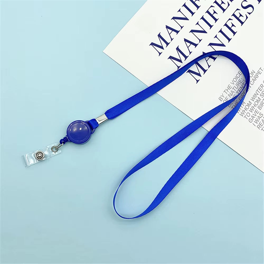 Long Retractable Badge Reel Lanyard Name Tag Card Badge Holder Universal Office Work Card Id Hanging Rope Necklace Strap Supplie