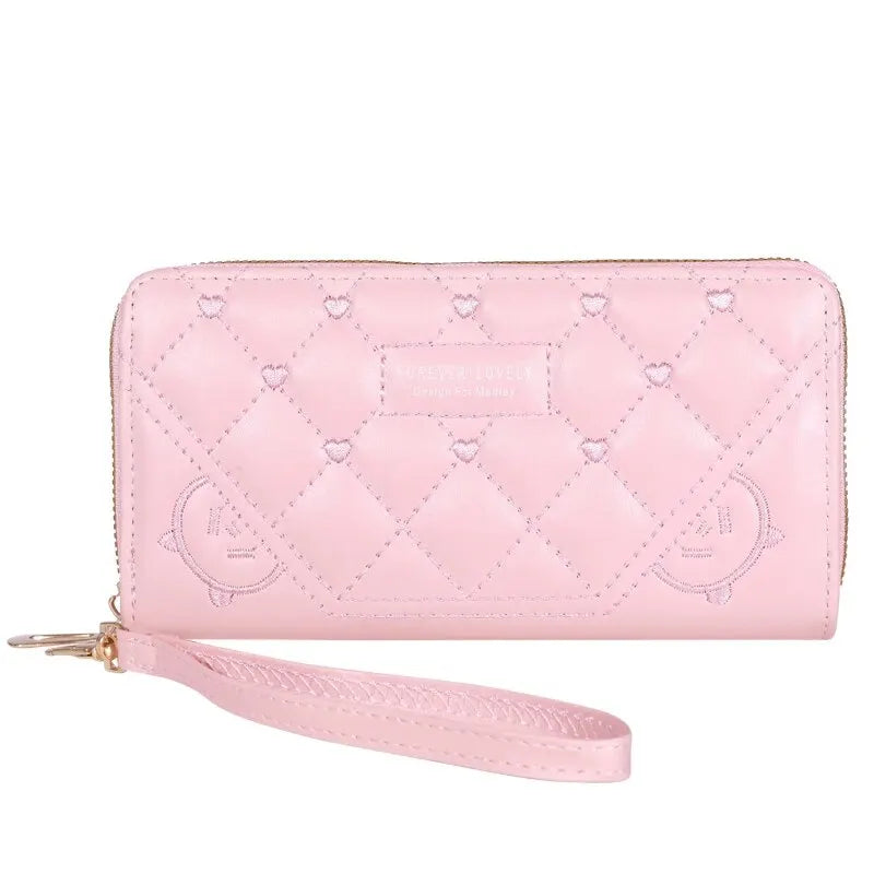 New Wallet Women'S European and American Card Bag Zipper Handbag Embroidered Mobile Phone Bag