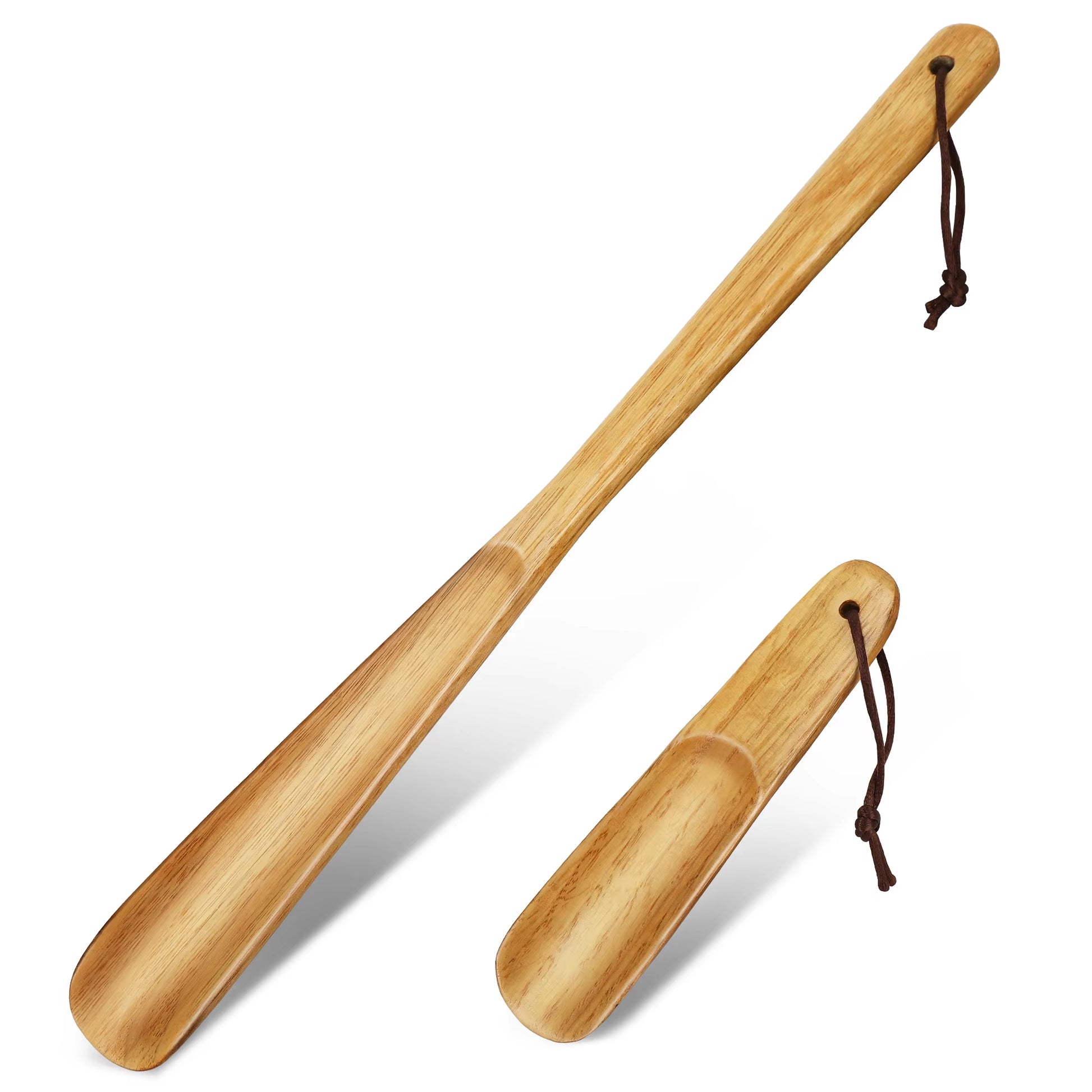 2PCS Durable Professional Wooden Shoe Horn Shoe Spoon Wooden Handle Long Handle Shoehorn Useful Shoe Lifter Shoe Accessories