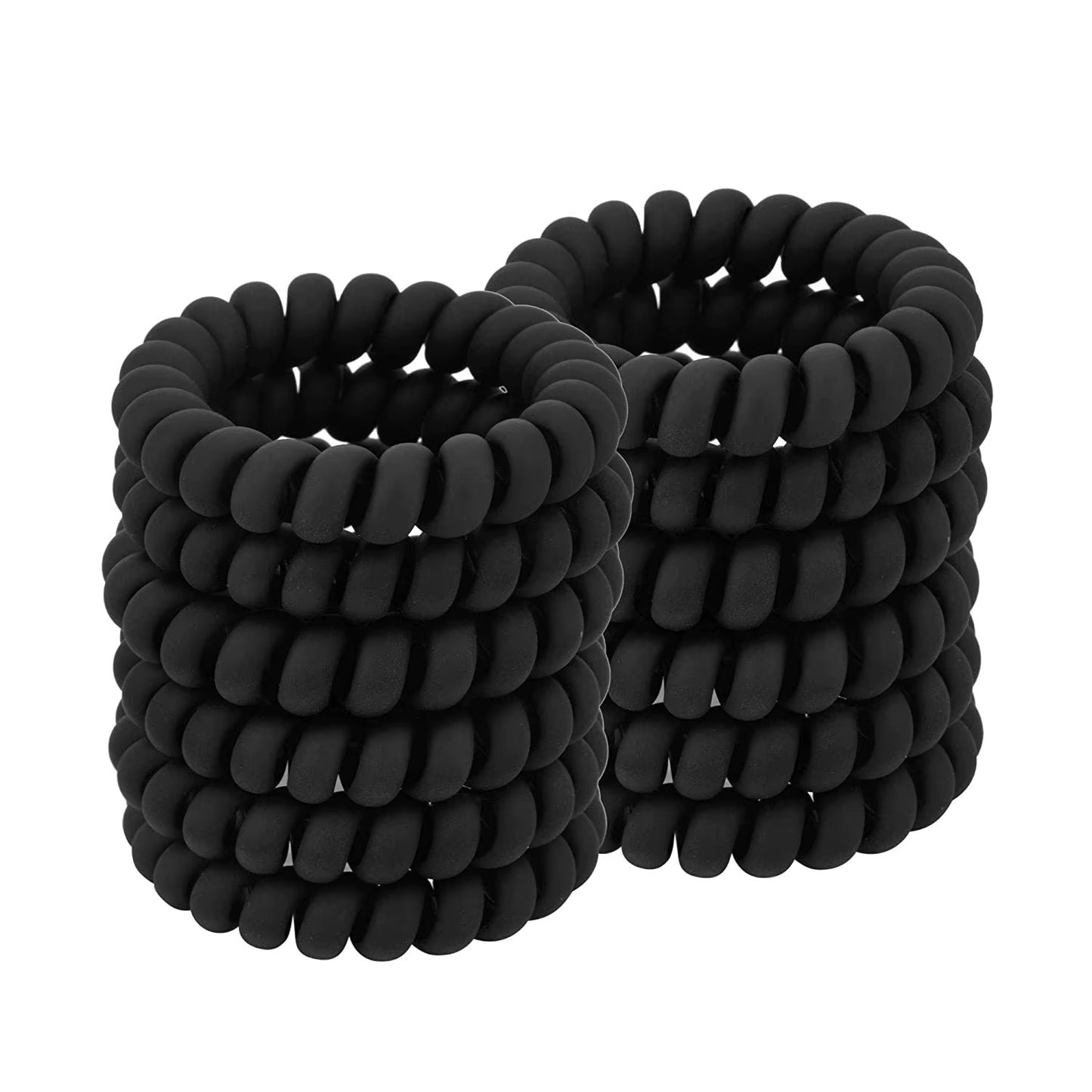 Black Spiral Hair Ties Matte Elastic Traceless Sports Hair Ties Hair Accessories for Men'S Curly Hair Long Hair Thick Hair