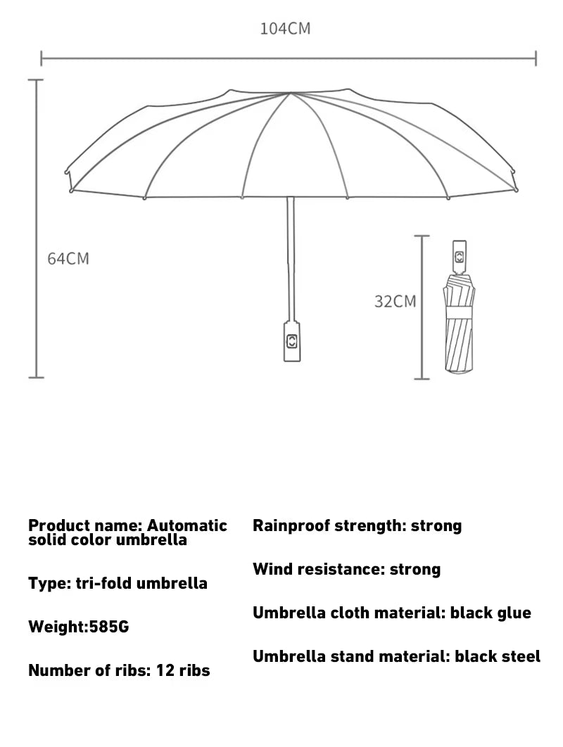 Xiaomi 24 Bone Solid Color Automatic Umbrella Light Collapsible Large Format Outdoor Sunshade UV Protection Automatic Umbrella