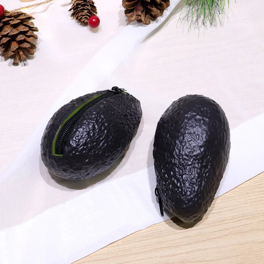 Creative Avocado Shape Mini Coin Purse Wallet Bag Pouch Fun Novelty Gift Portable Girls Handbag Storage Bag Zipper Pocket