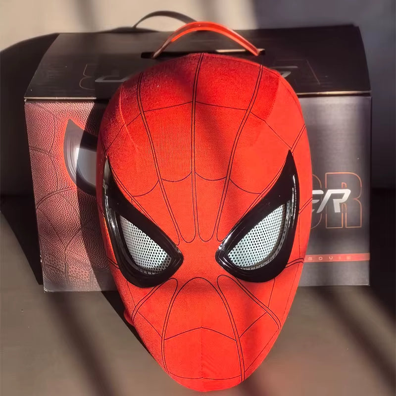 Mascara Spiderman Headgear Mask Cosplay Moving Eyes Electronic Mask Spider Man 1:1 Remote Control Elastic Toys Adults Kids Gift